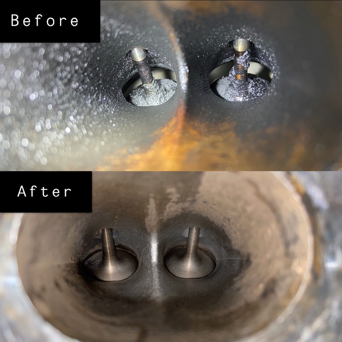Before and after GDI intake valve cleaning — Port Coquitlam auto shop